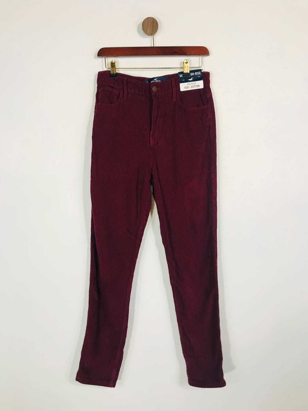 Hollister Women's Cotton Corduroy Trousers NWT | W28 UK10 | Red