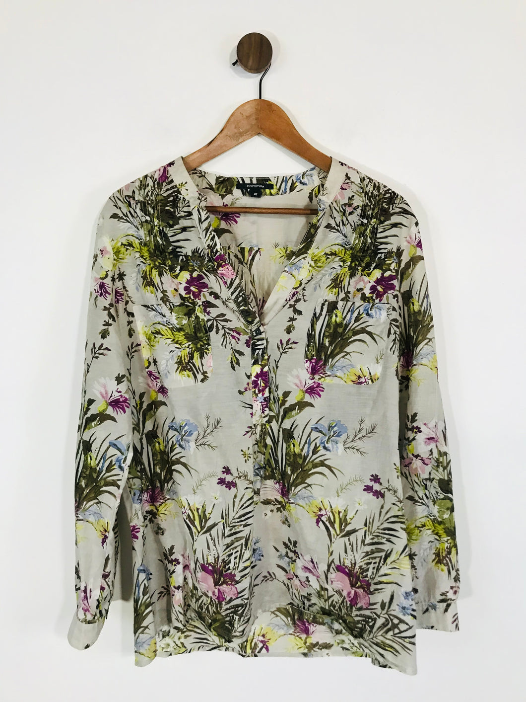 Comma Women's Silk Floral Blouse | UK16 | Multicolour