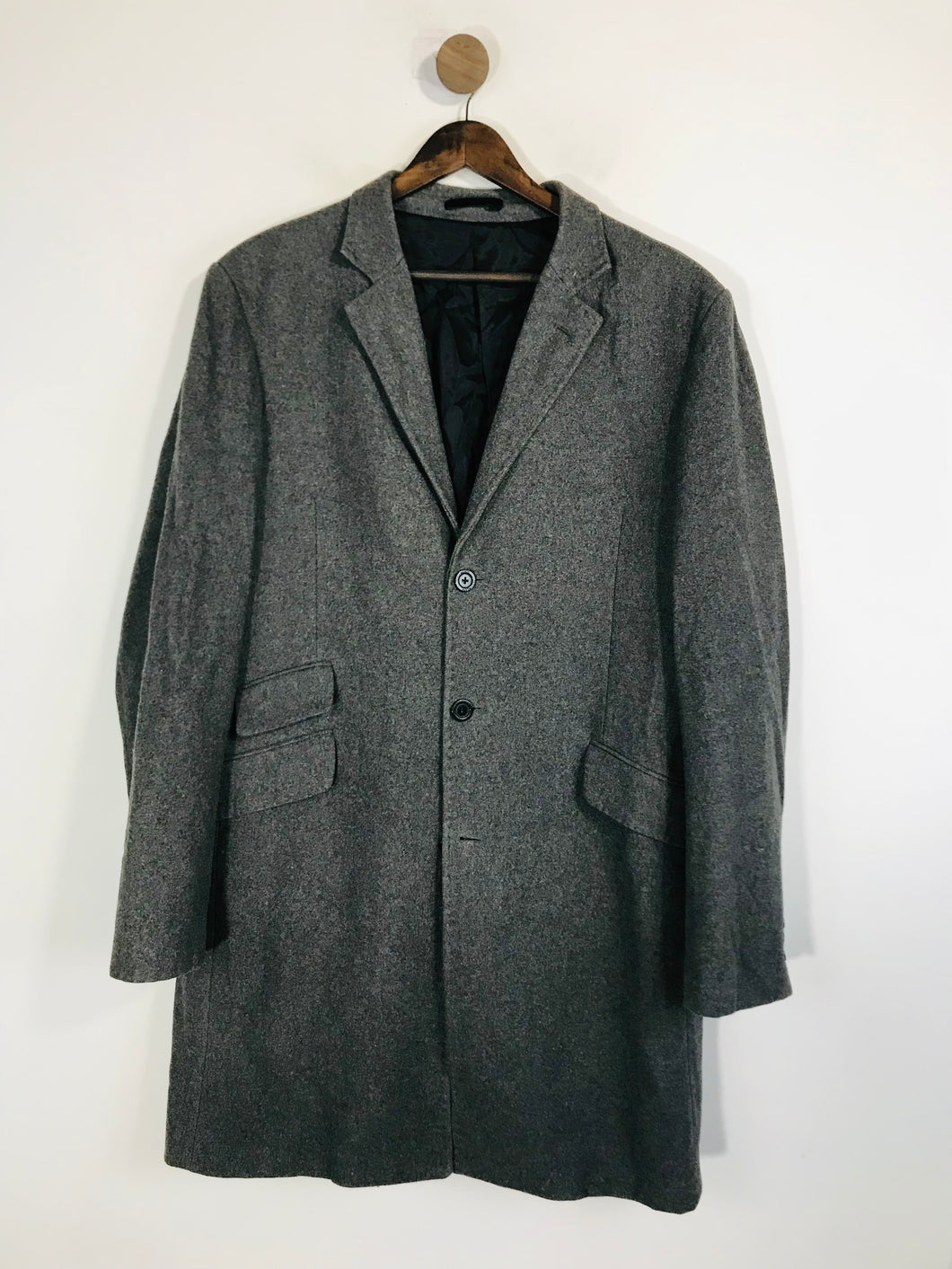 Peter Werth Men's Wool Smart Overcoat Coat | 5 | Grey