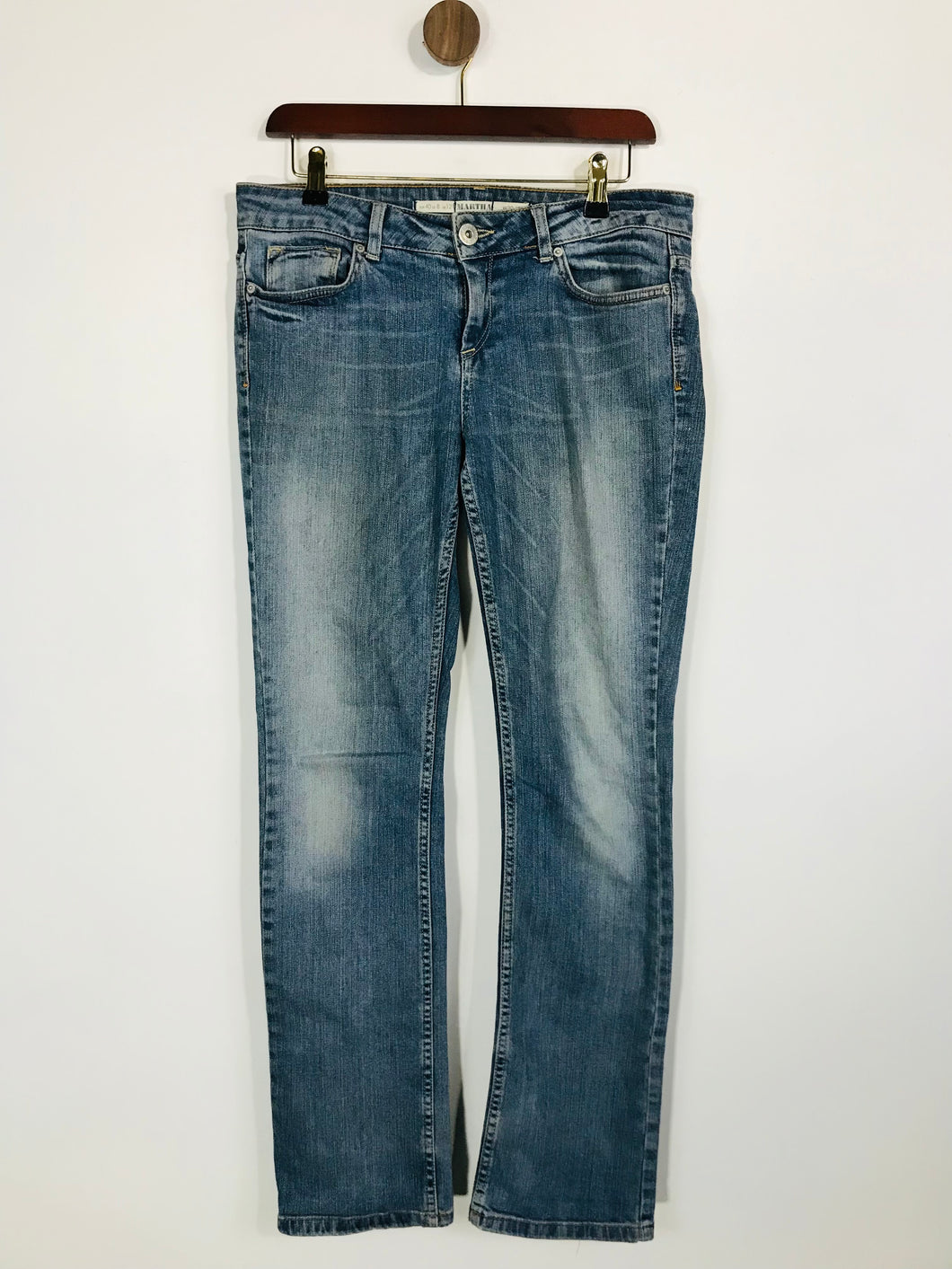 Topshop Women's Martha Straight Jeans | UK12 | Blue
