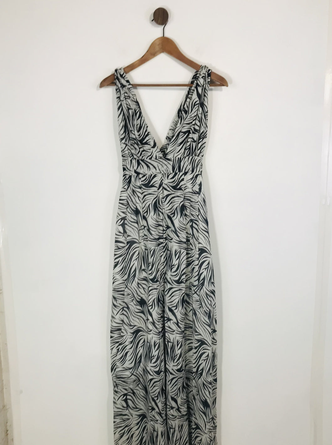 Paper Scissors Frock Women's Leaf Print A-Line Dress | S/M UK10 | White
