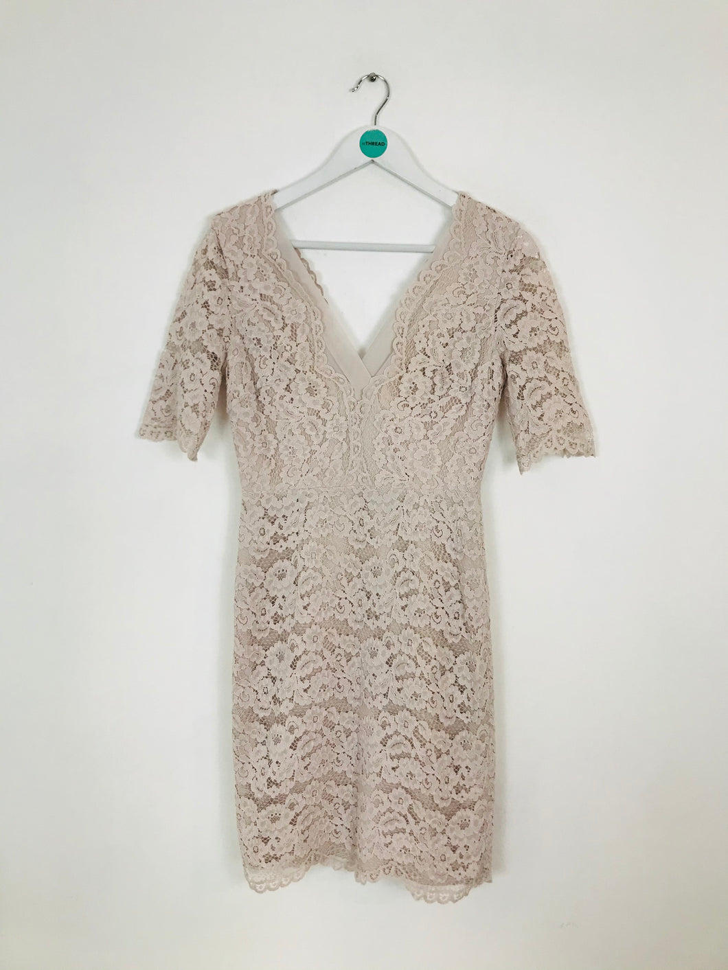 Reiss Women’s Lace Fitted Sheath Dress | UK8 | Pink