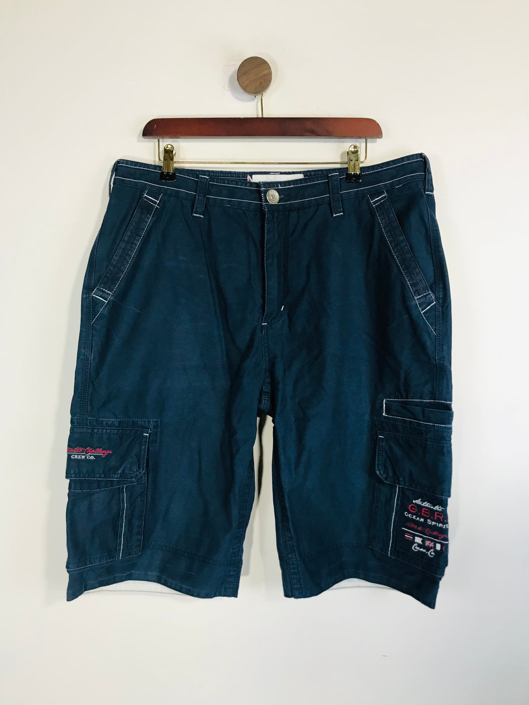 Crew Clothing Men's Cargo Mid-Length Shorts | L | Blue