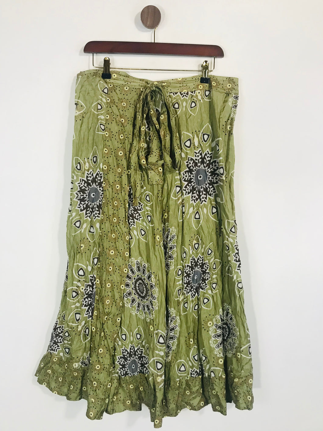 Kew Women's Floral Wrap Midi Skirt | UK14 | Green