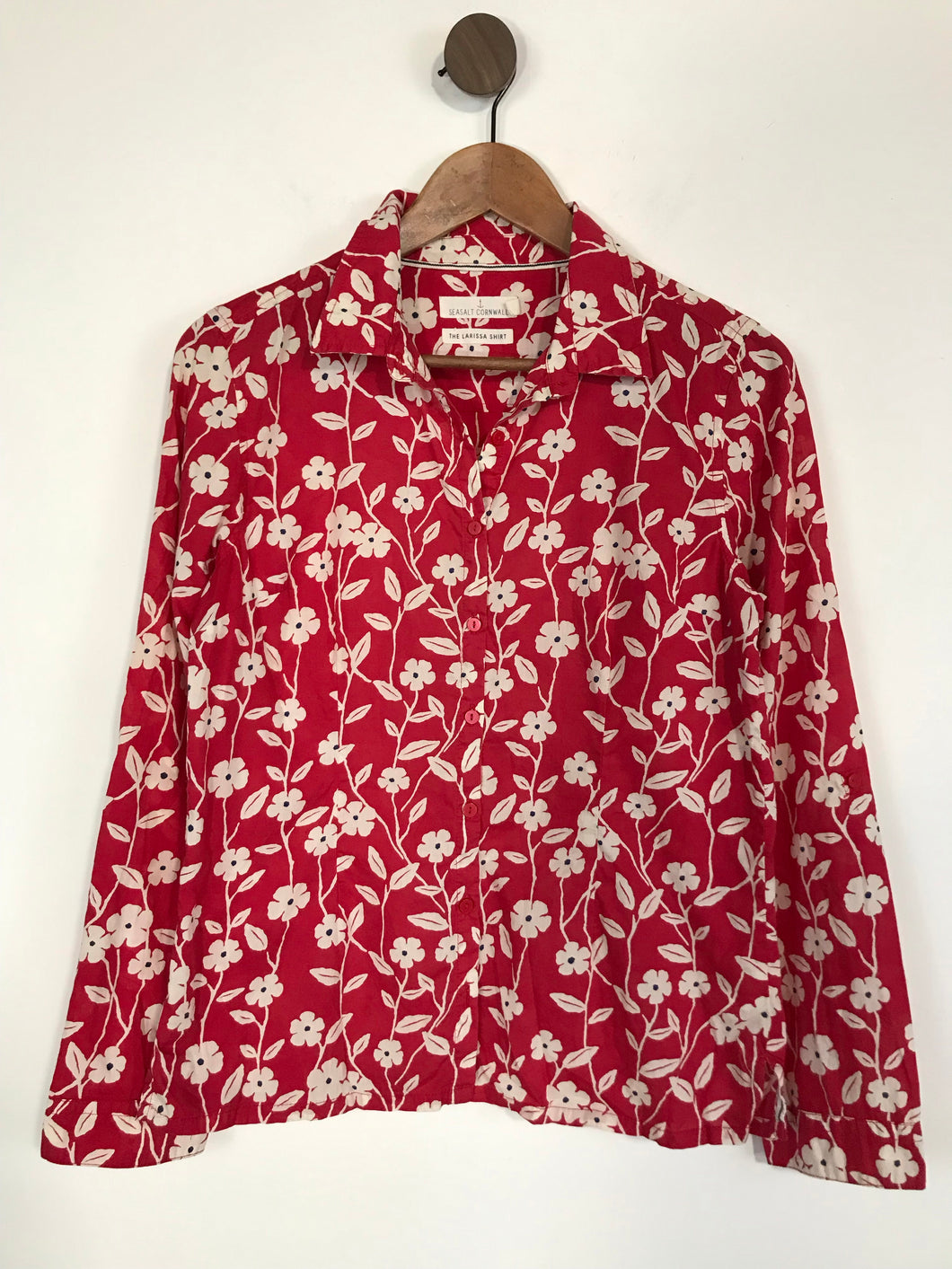 Seasalt Cornwall Women's Floral Lightweight Button-Up Shirt | UK10  | Red