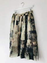 Load image into Gallery viewer, Whistles Women’s Silk Graphic Print Midi Skirt | UK12 | Cream Brown
