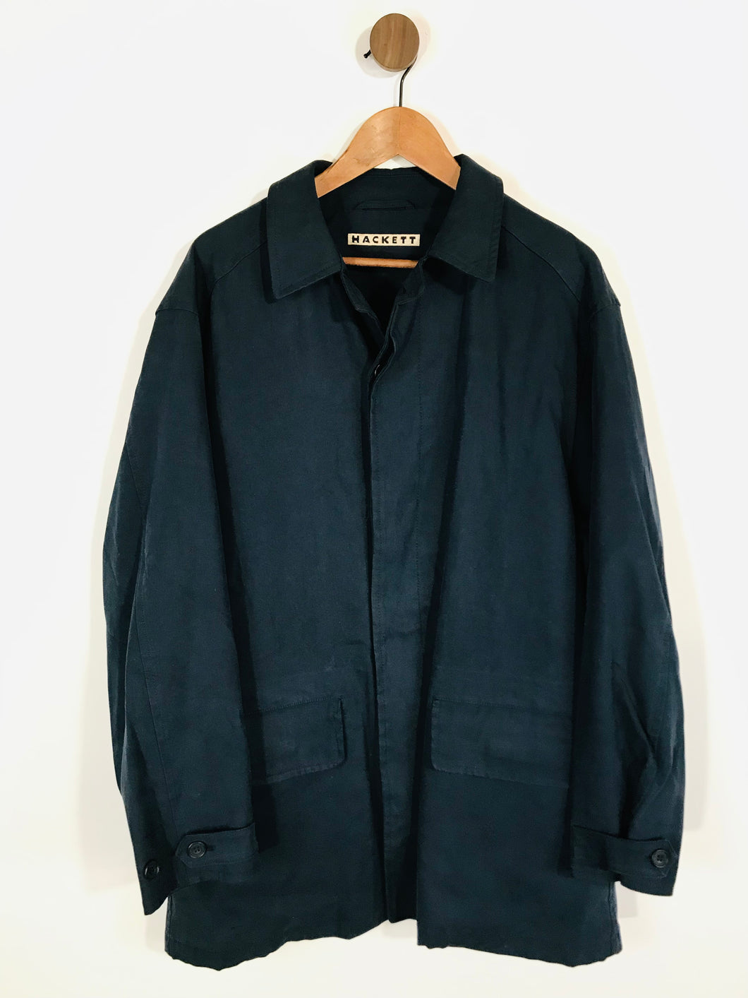 Hackett Men's Overcoat Coat | L | Blue