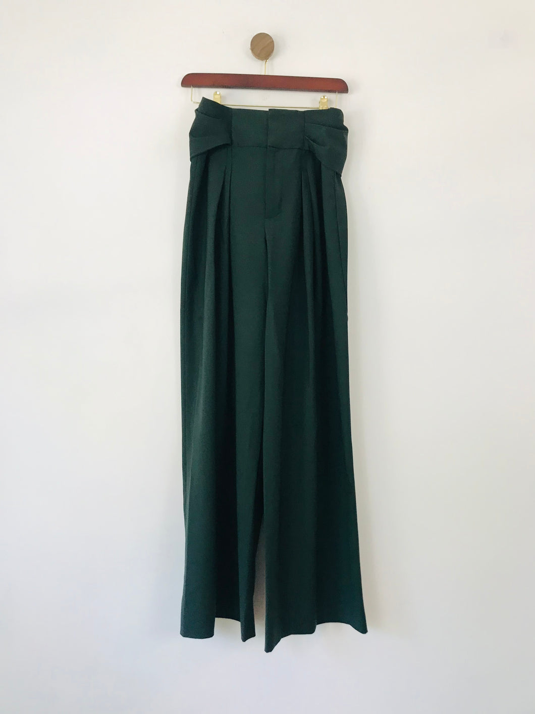 Zara Women's Wide Leg Trousers | M UK10-12 | Green