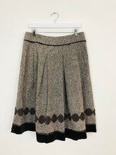 Load image into Gallery viewer, Hobbs Womens Pleated Aline Midi Skirt | UK 12 | Brown

