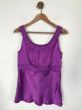 Load image into Gallery viewer, Monsoon Women&#39;s Silk Ruched Tank Top | UK12 | Purple
