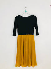 Load image into Gallery viewer, Tilbea London Pleated A-Line Maternity Dress | S UK8 | Black and Yellow
