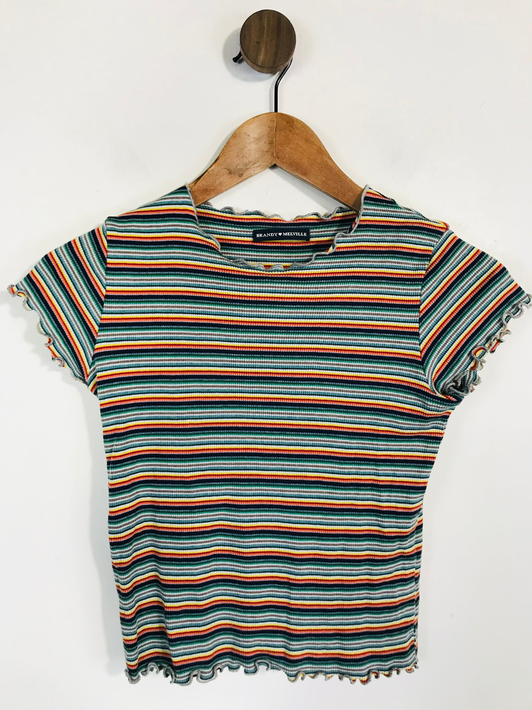 Brandy Melville Women's Striped T-Shirt | S UK8 | Multicoloured