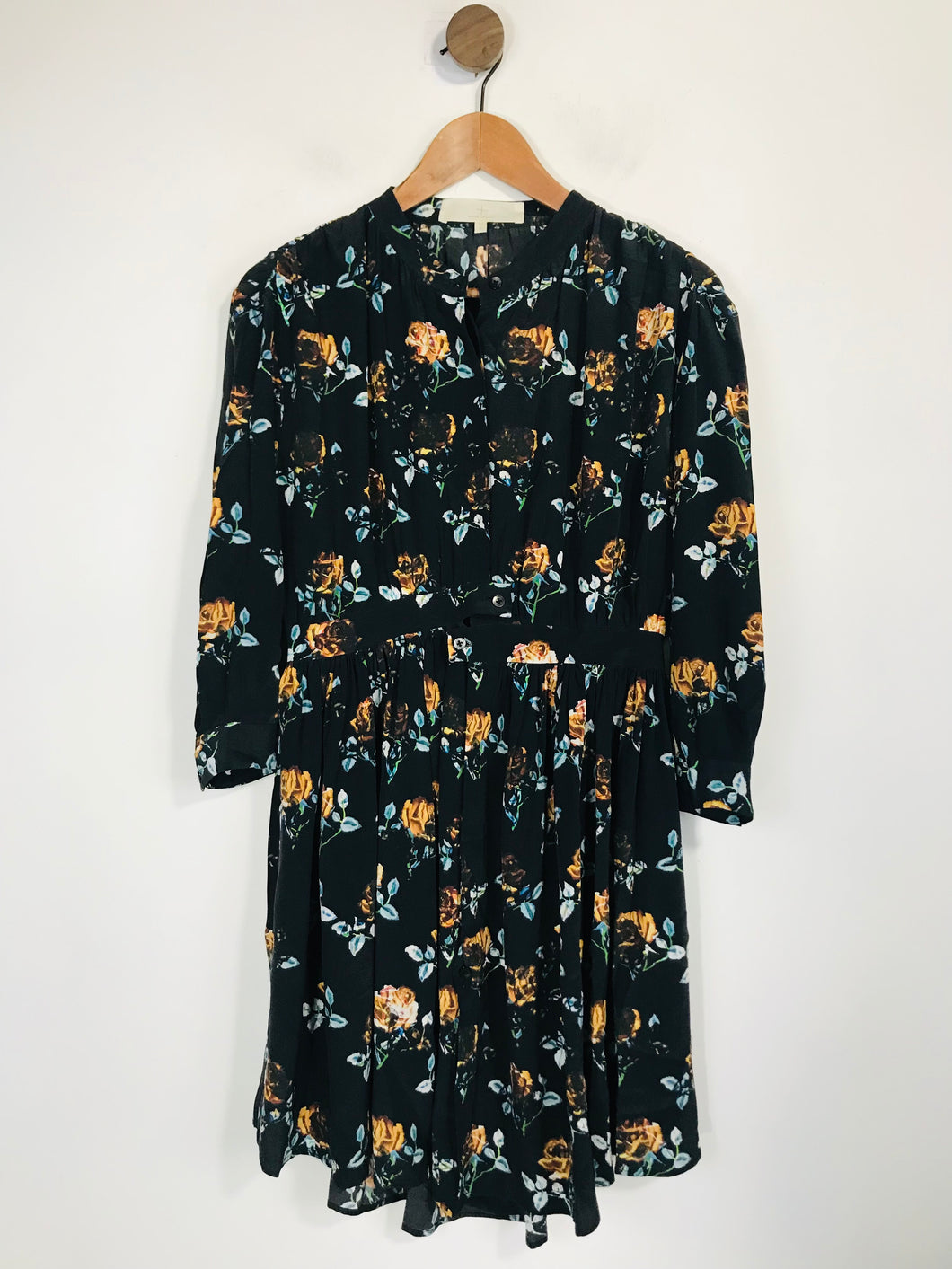 Thakoon Addition Women's Silk Floral Shirt Dress | 4 | Black
