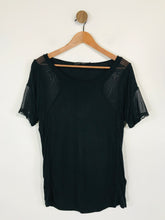 Load image into Gallery viewer, AllSaints Women&#39;s Mesh Panelled T-Shirt | UK14 | Black
