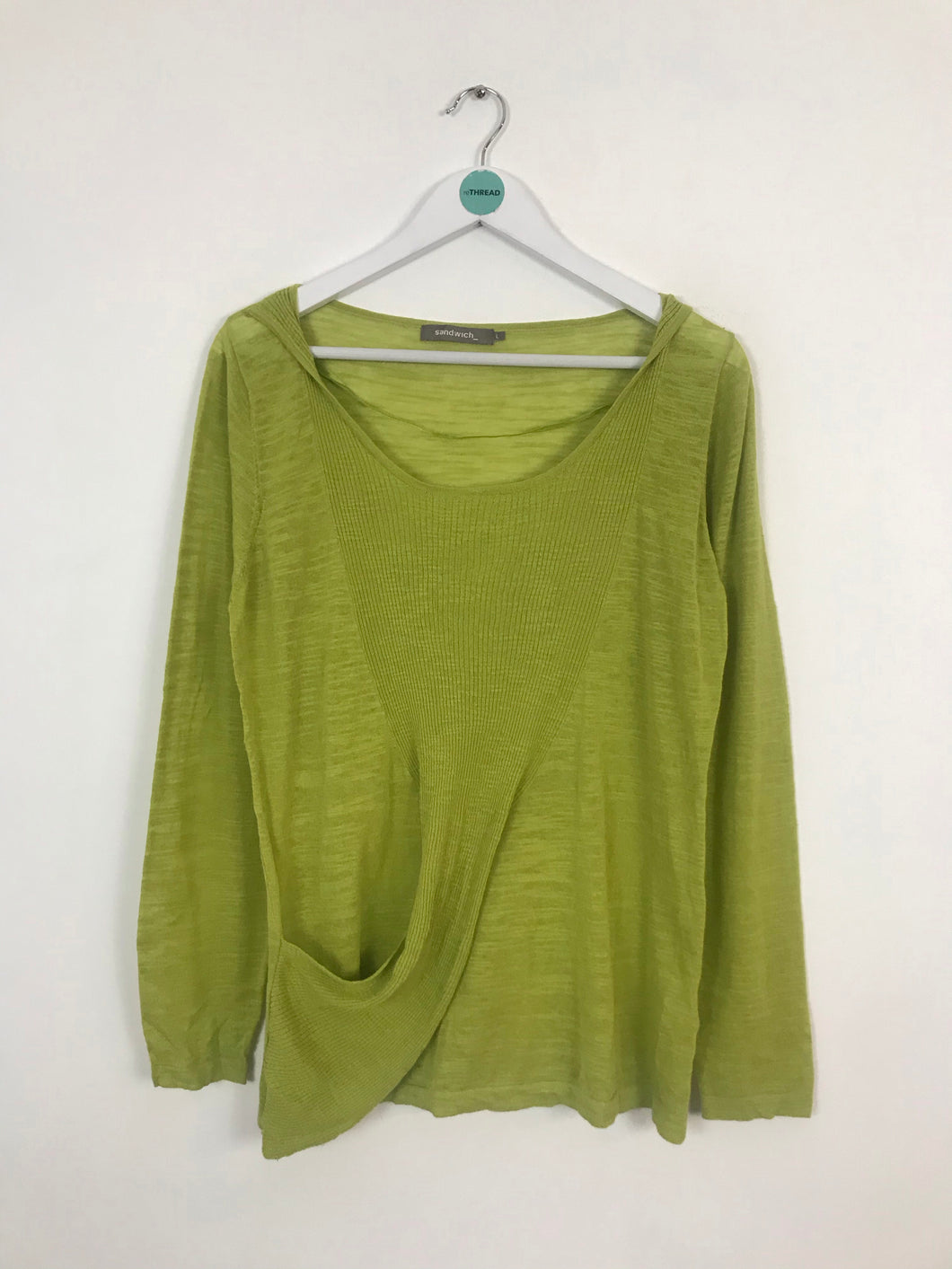 Sandwich_ Women’s Long Sleeve Lightweight Knit Top | UK 16 L | Green