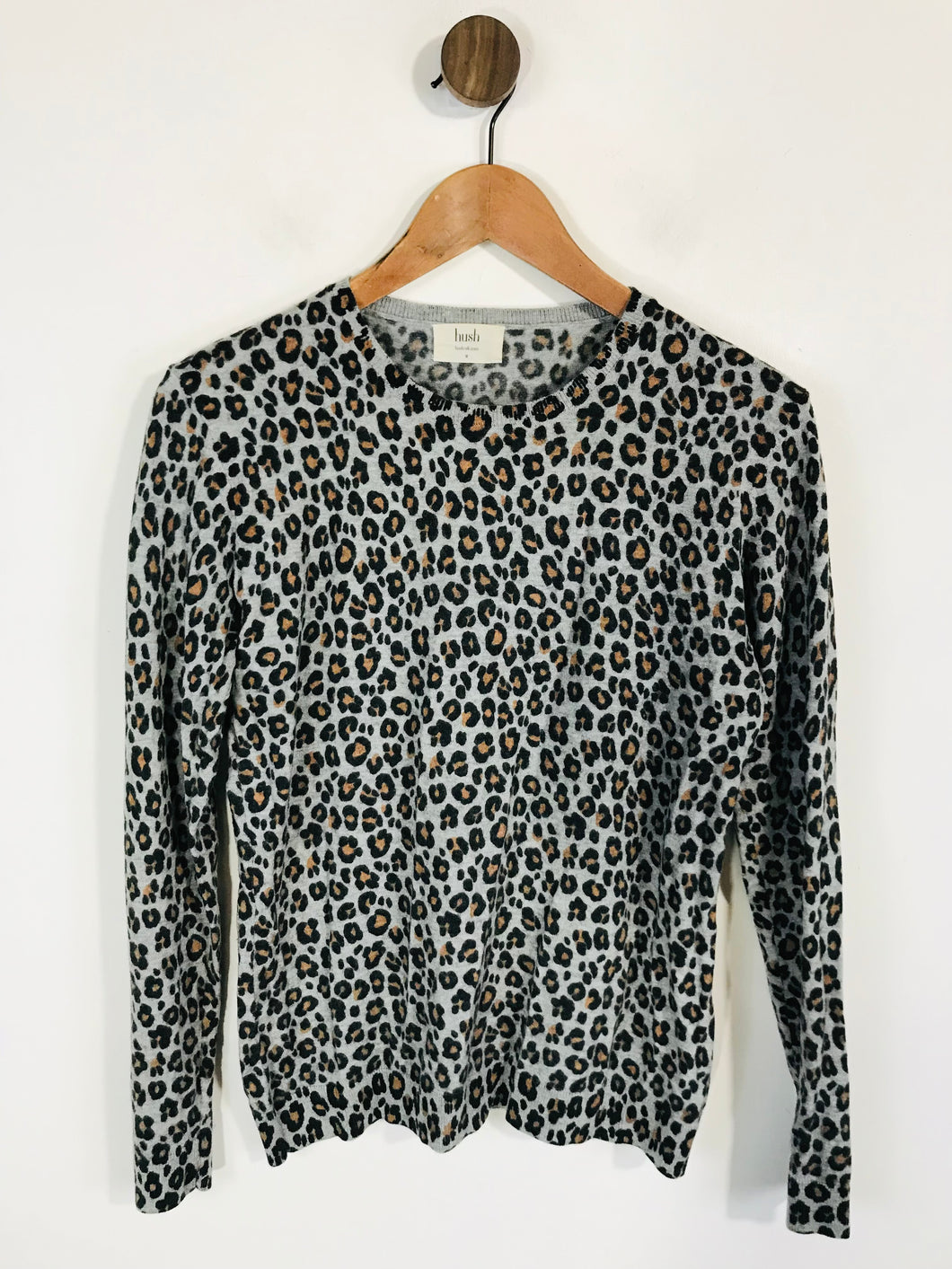 Hush Women's Wool Leopard Print Jumper | M UK10-12 | Multicoloured