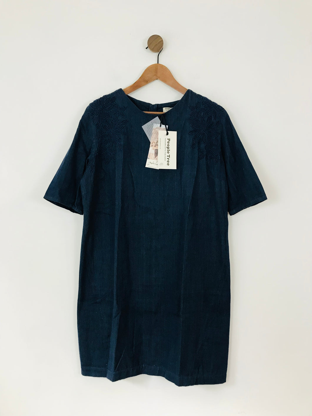 People Tree Women's Denim Style Shift Dress NWT | UK16 | Blue