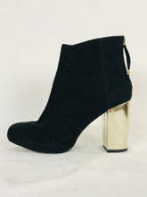 Load image into Gallery viewer, Zara Women’s Mirror Heeled Velvet Boots | EU40 UK6 | Black
