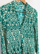 Load image into Gallery viewer, Zara Women&#39;s Boho Crinkled Button-Up Shirt | M UK10-12 | Green
