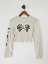 Load image into Gallery viewer, Urban Outfitters Women’s Cropped Dragon Print Top | XS UK6-8 | White
