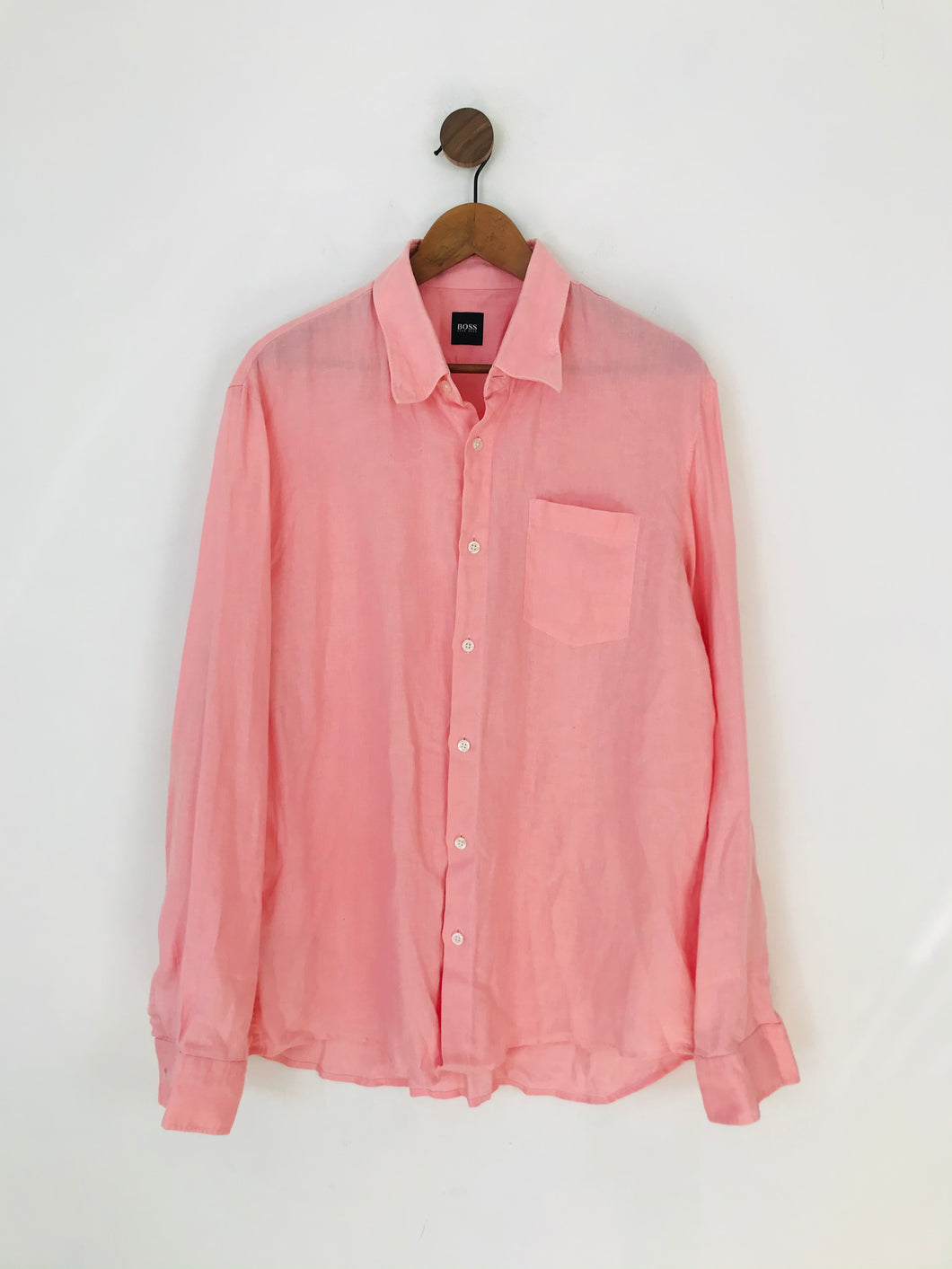 Hugo Boss Men’s Lightweight Linen Shirt | XL | Pink