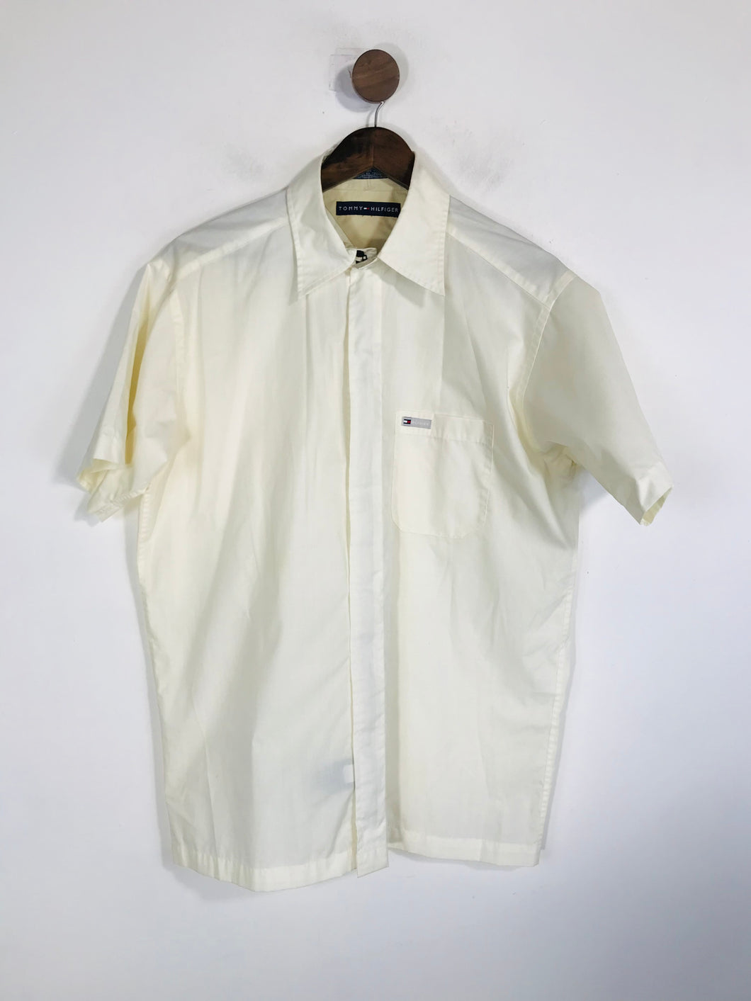 Tommy Hilfiger Women's Zip Button-Up Shirt | L UK14 | Beige
