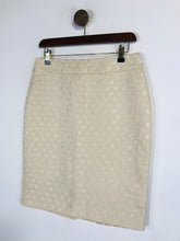 Load image into Gallery viewer, Ann Taylor Women&#39;s Cotton Polka Dot Pencil Skirt | US4 UK8 | Beige
