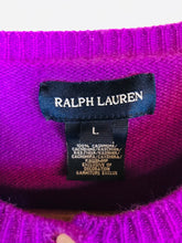 Load image into Gallery viewer, Ralph Lauren Kid&#39;s Cashmere Cardigan | L | Purple
