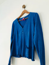 Load image into Gallery viewer, Whistles Women’s Button Up Ruffle Cardigan | UK10-12 | Blue
