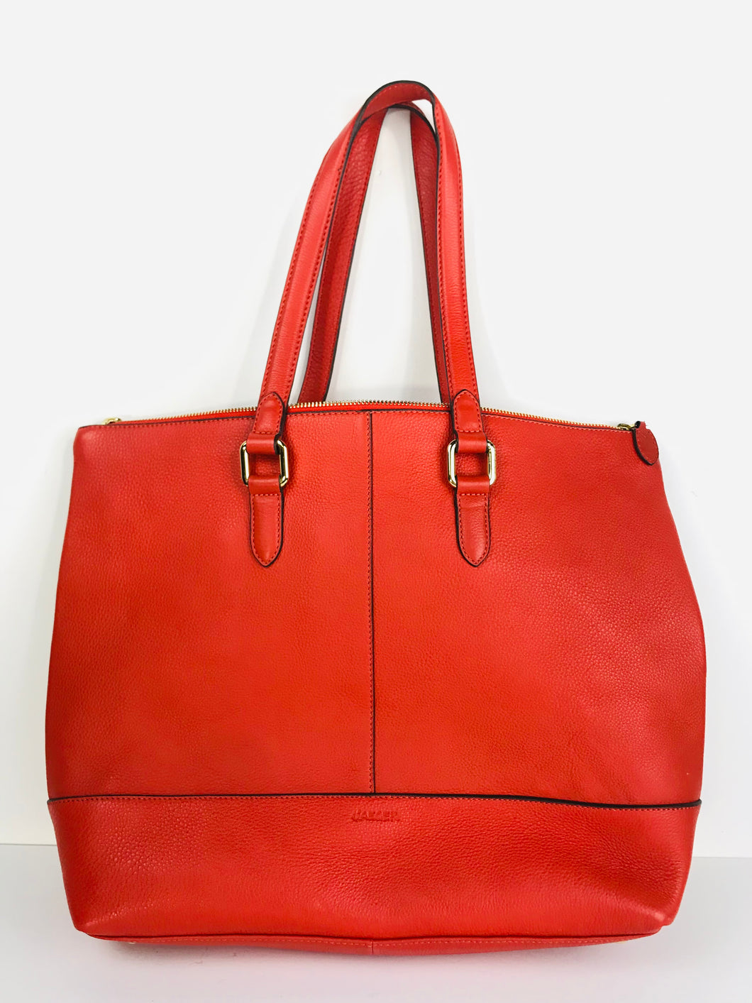 Jaeger Women's Leather Tote Bag | Large | Orange