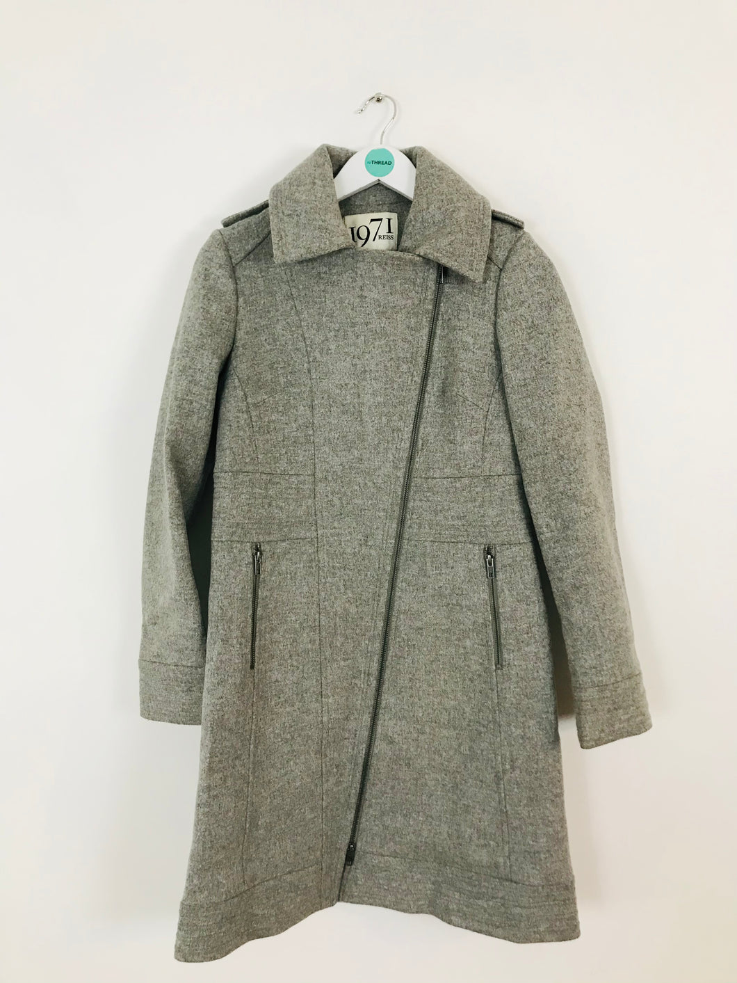 Reiss 1971 Women’s Wool Longline Overcoat | S UK8 | Grey