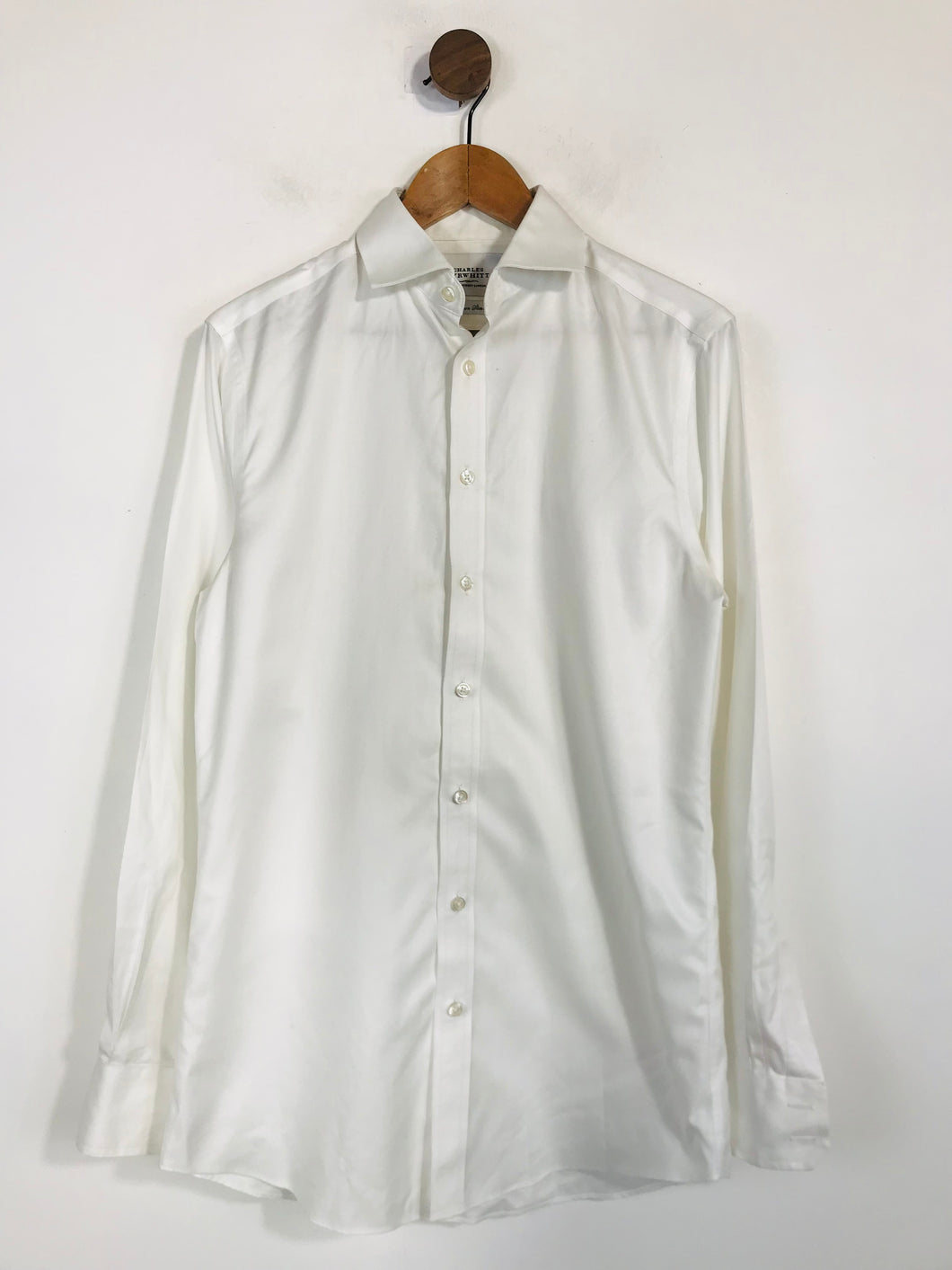 Charles Tyrwhitt Men's Cotton Button-Up Shirt | S | White