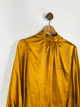 Load image into Gallery viewer, Zack London Women&#39;s High Neck Vintage Blouse | UK12 | Yellow

