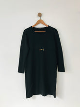 Load image into Gallery viewer, Jaeger Women’s Long Sleeve Wool Jumper Dress | M UK12 | Black
