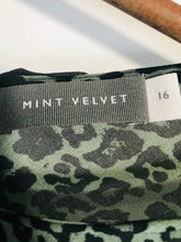 Load image into Gallery viewer, Mint Velvet Women&#39;s Leopard Print Sheer Blouse | UK16 | Green

