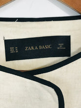 Load image into Gallery viewer, Zara Women&#39;s Linen Smart Bomber Blazer Jacket | M UK10-12 | Beige
