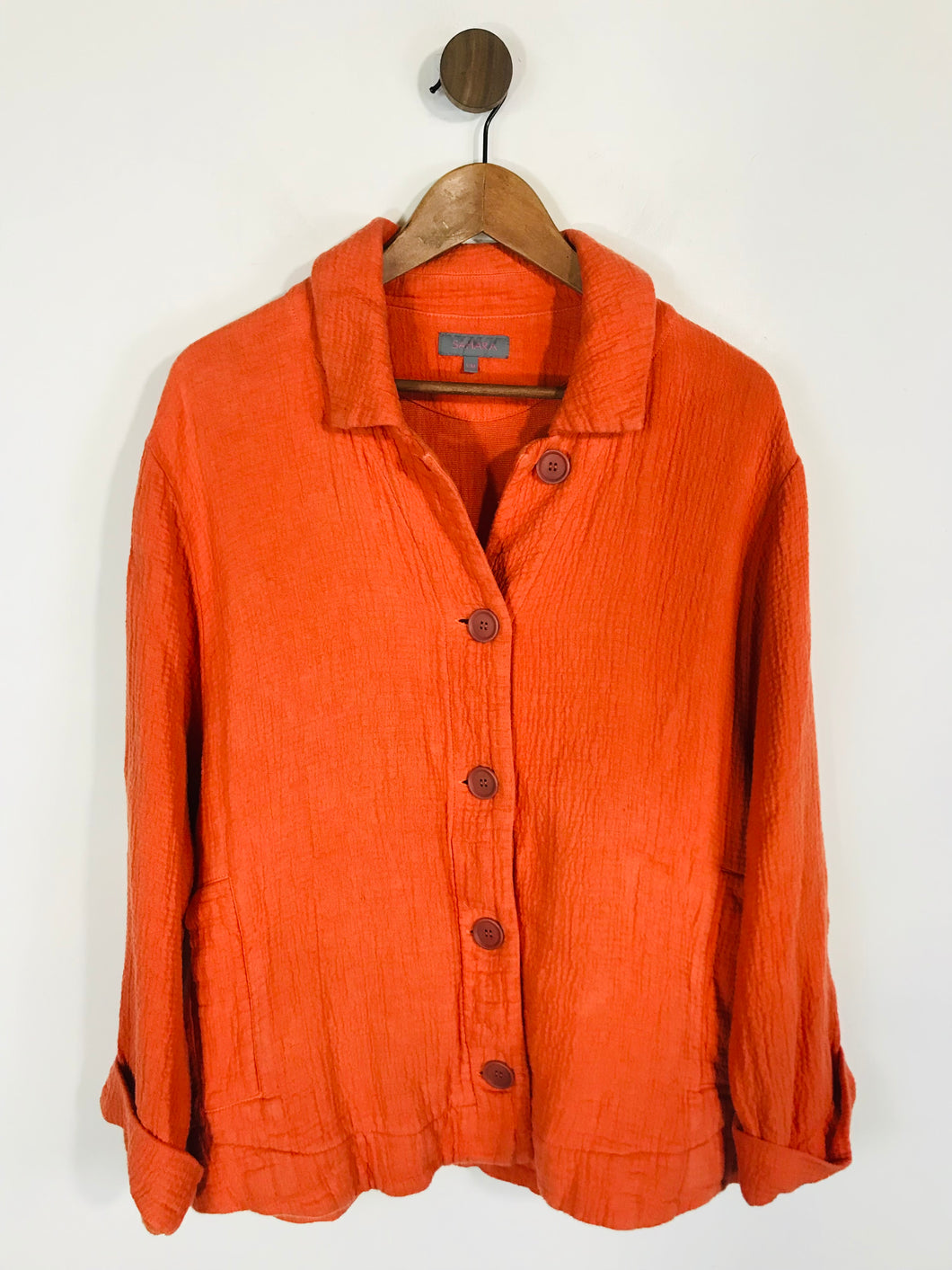 Sahara Women's Linen Blend Jacket | S/M UK10-12 | Orange