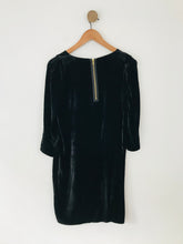 Load image into Gallery viewer, Sandro Women&#39;s Velvet Gothic Long Sleeve Shift Dress | 1 UK8 | Black
