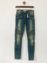 Load image into Gallery viewer, Lovers + Friends Women&#39;s Moto Distressed Skinny Jeans NWT | 26 UK8 | Blue
