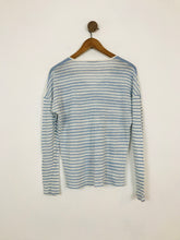 Load image into Gallery viewer, Gerard Darel Women&#39;s Linen Striped T-Shirt | 4 UK14 | Blue
