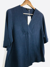 Load image into Gallery viewer, COS Women&#39;s V-Neck Blouse NWT | EU38 UK10 | Blue

