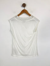 Load image into Gallery viewer, Massimo Dutti Women&#39;s Embroidered V-Neck Tank Top | XS UK6-8 | White
