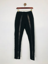 Load image into Gallery viewer, Burberry Women&#39;s Leather Blend Zipper Skinny Trousers NWT | IT42 UK10 | Black
