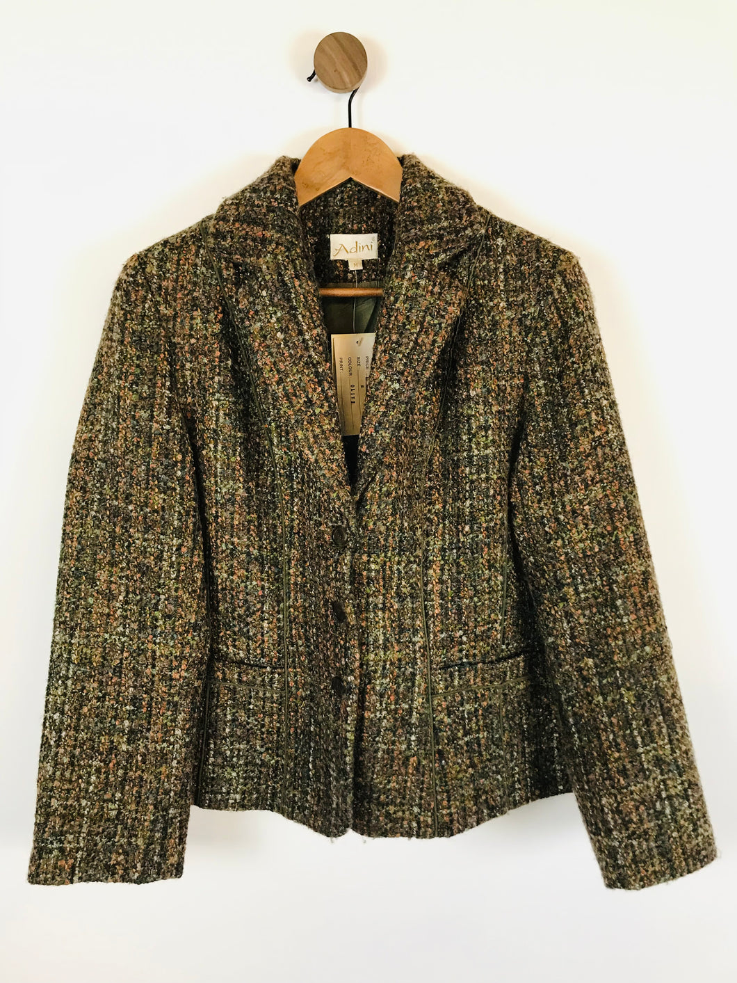 Adini Women's Tweed Blazer Jacket NWT | M UK12 | Brown