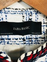 Load image into Gallery viewer, Zara Women&#39;s Check Tweed Blazer Jacket | M UK10-12 | White
