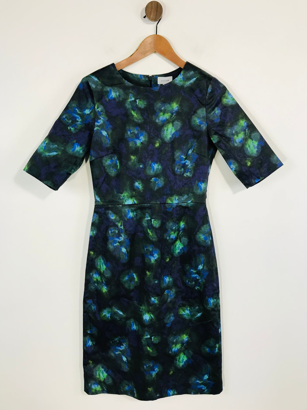 Jigsaw Women's Short Sleeve Fitted A-Line Dress NWT | UK10 | Multicoloured