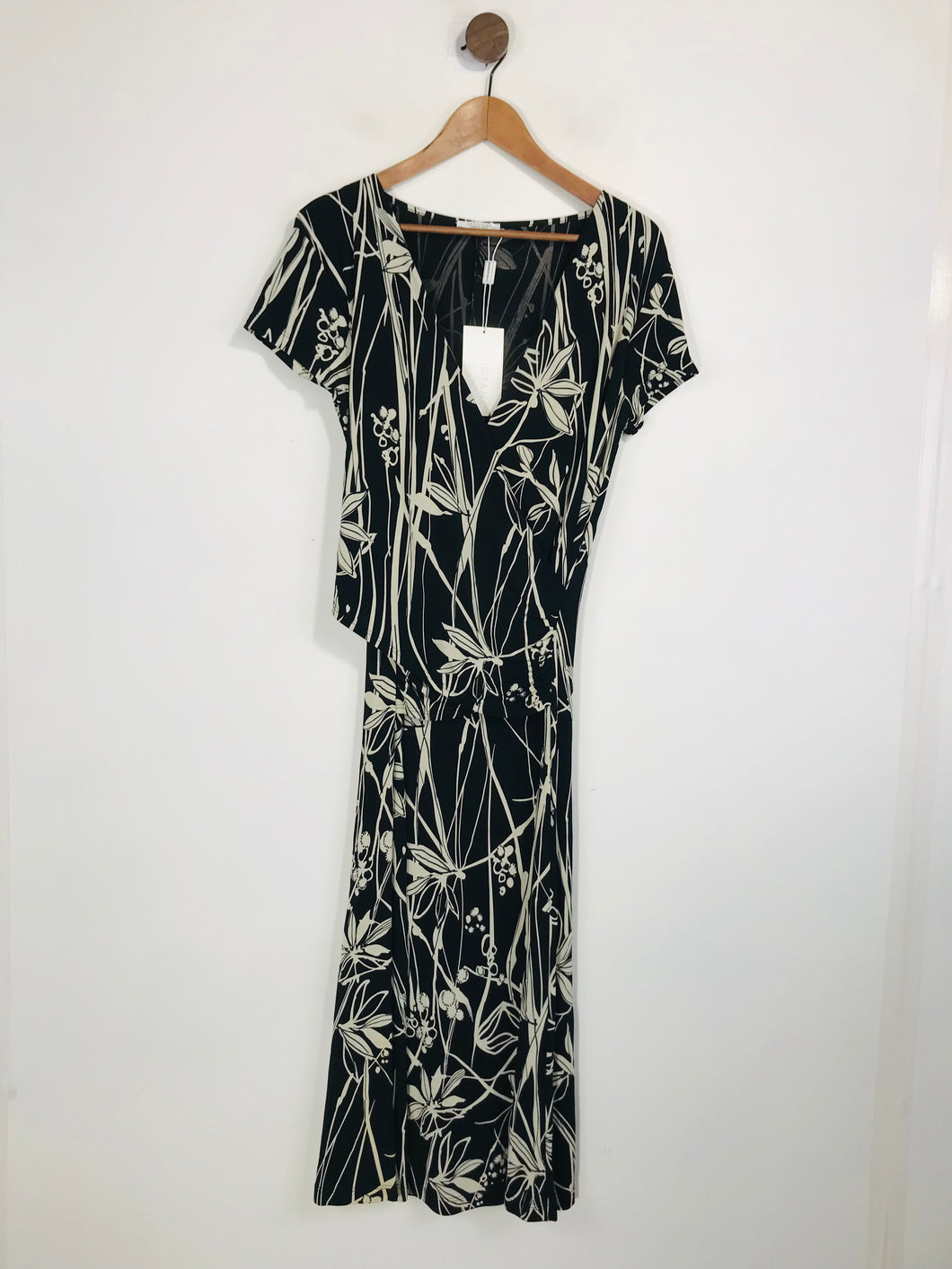Artigiano Women's Floral Midi A-Line Dress NWT | UK10 | Black