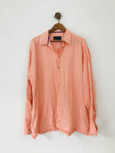 Load image into Gallery viewer, Ozwald Boateng Men’s Linen Shirt | 45 | Pink
