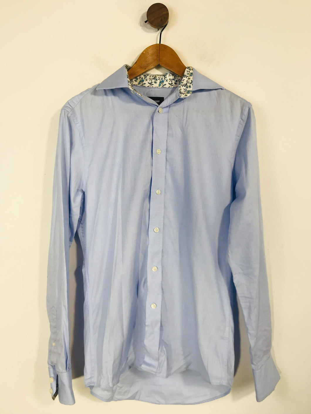 Duchamp Men's Cotton Smart Button-Up Shirt | 15 | Blue