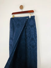 Load image into Gallery viewer, Monsoon Women&#39;s Silk Wrap Maxi Skirt | UK14 | Blue
